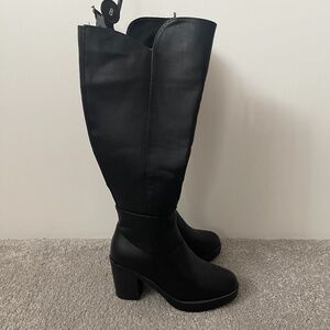 Knee High Black Boots NWT